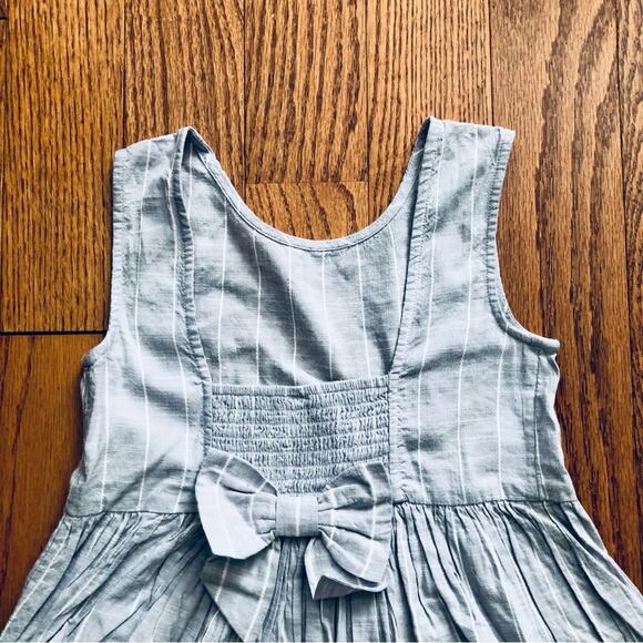 Harper Canyon Striped A-Line Smocked Back Bow Lavender White Dress Girl’s Size 7 - Picture 6 of 8